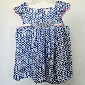 Vibrant Blue and White Womens Top